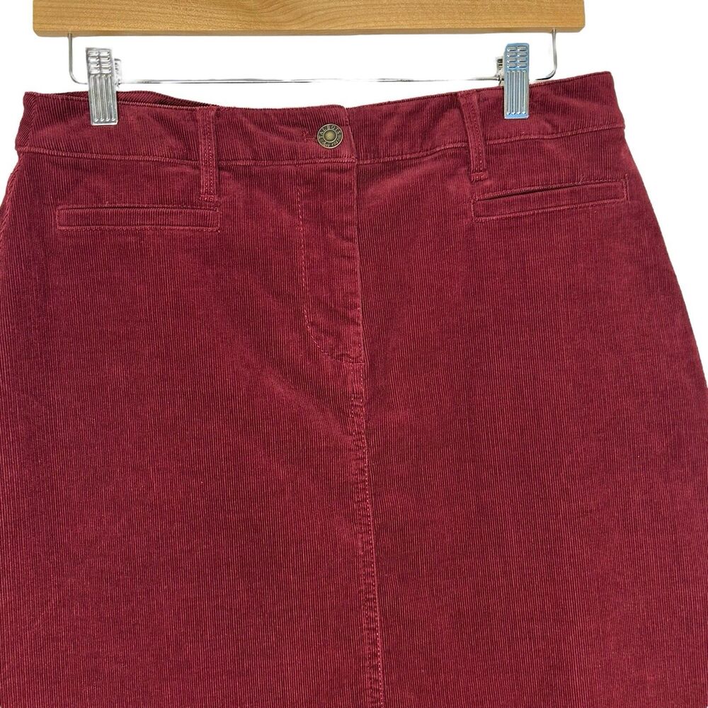 Talbots Burgundy Corduroy Mini Skirt Size 6 Preppy Cotton Stretch Hipster EUC - Picture 3 of 9